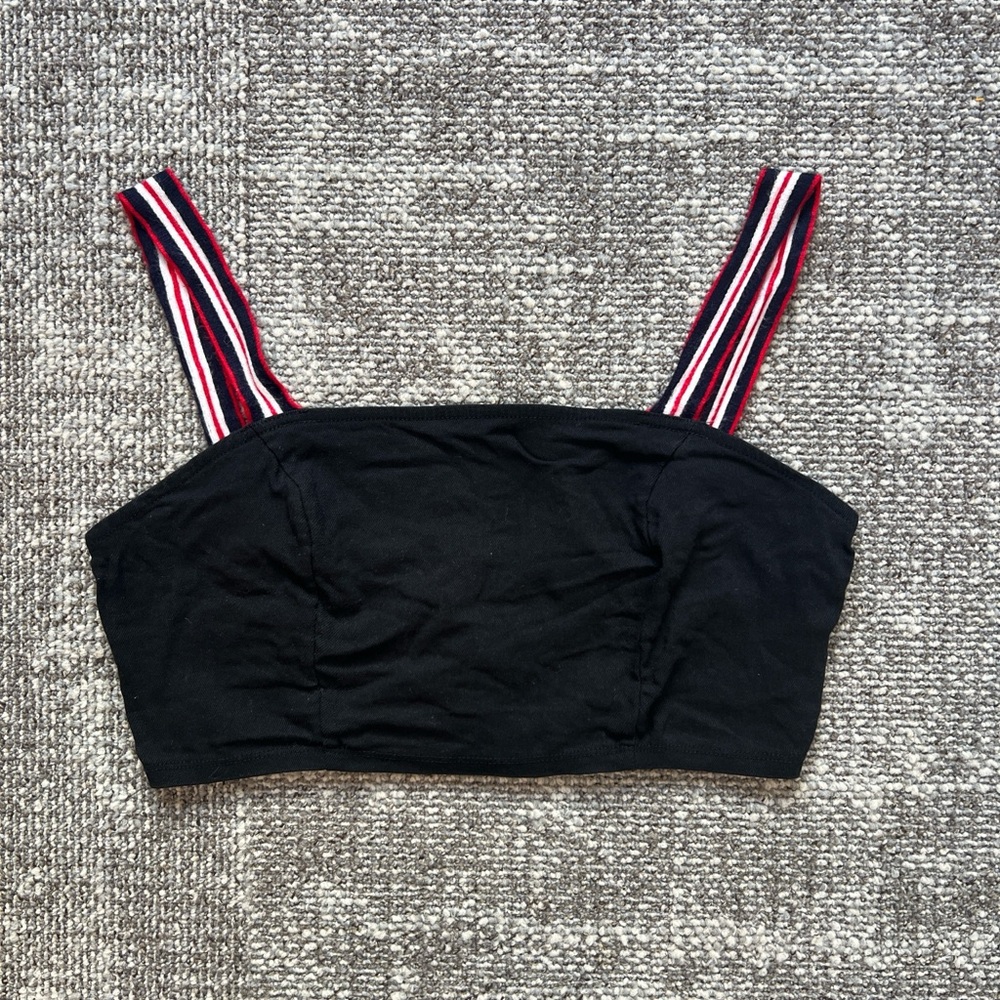 Urban Outfitters Black Tank with Red & White Strap Accents